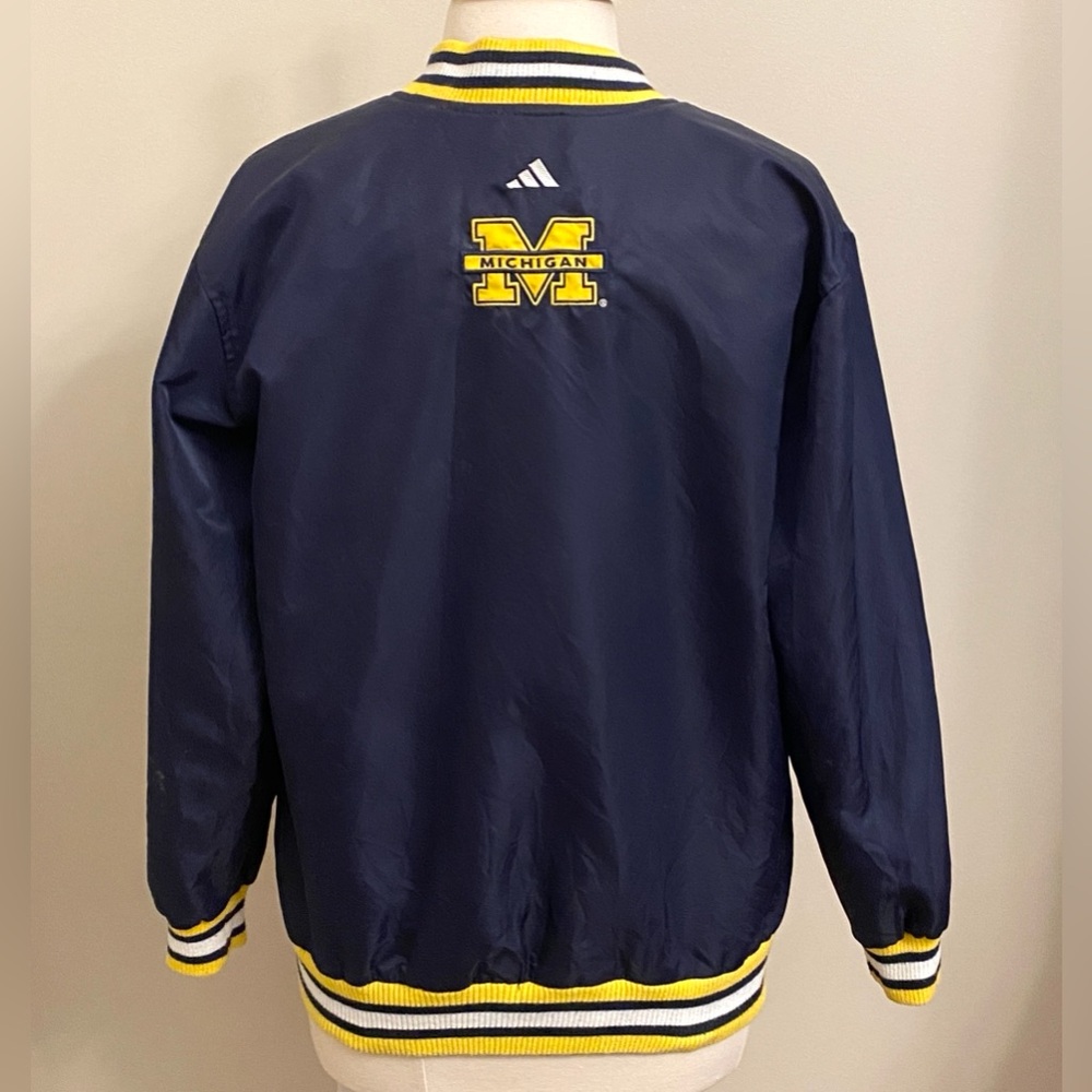 Adidas Men’s Michigan Wolverine Vintage Blue Yellow SZ 14/16 College Y2K Jacket - Picture 9 of 14